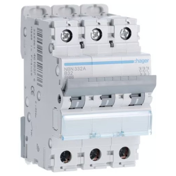 Hager NBN332A MCB TP Type B 32A 10kA
